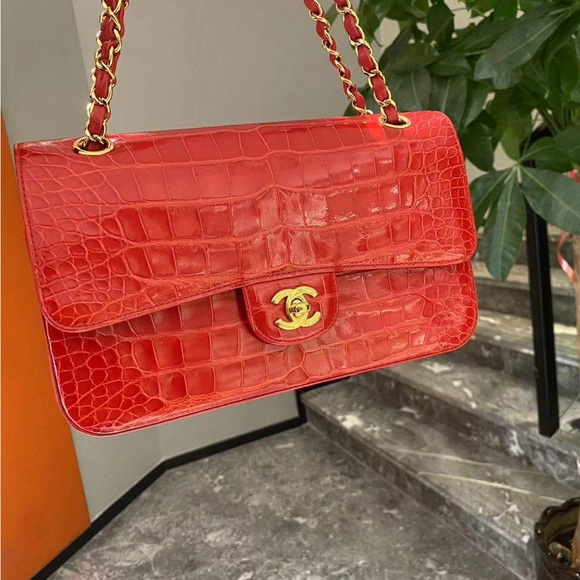 Chanel medium double flap shiny alligator bag - Picture 3 of 14